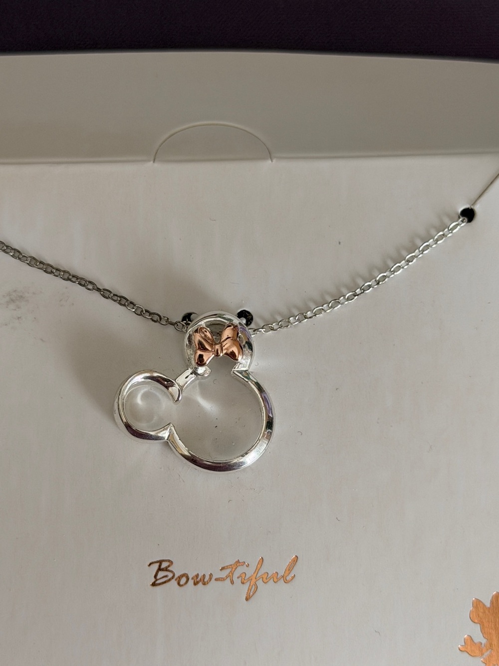 Silver and Rose Gold Minnie Pendant Necklace